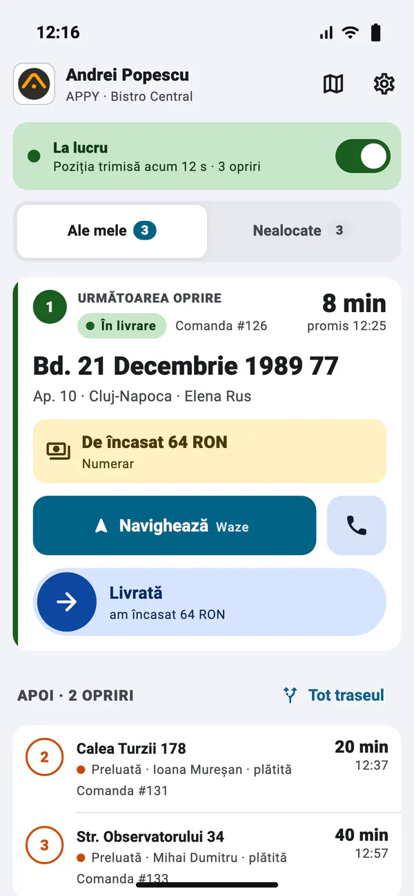 Următoarea oprire, sus